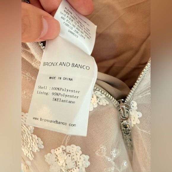 NWOT BRONX AND BANCO Mademoiselle Embroidered White Floral Midi Bridal Dress - Picture 15 of 15